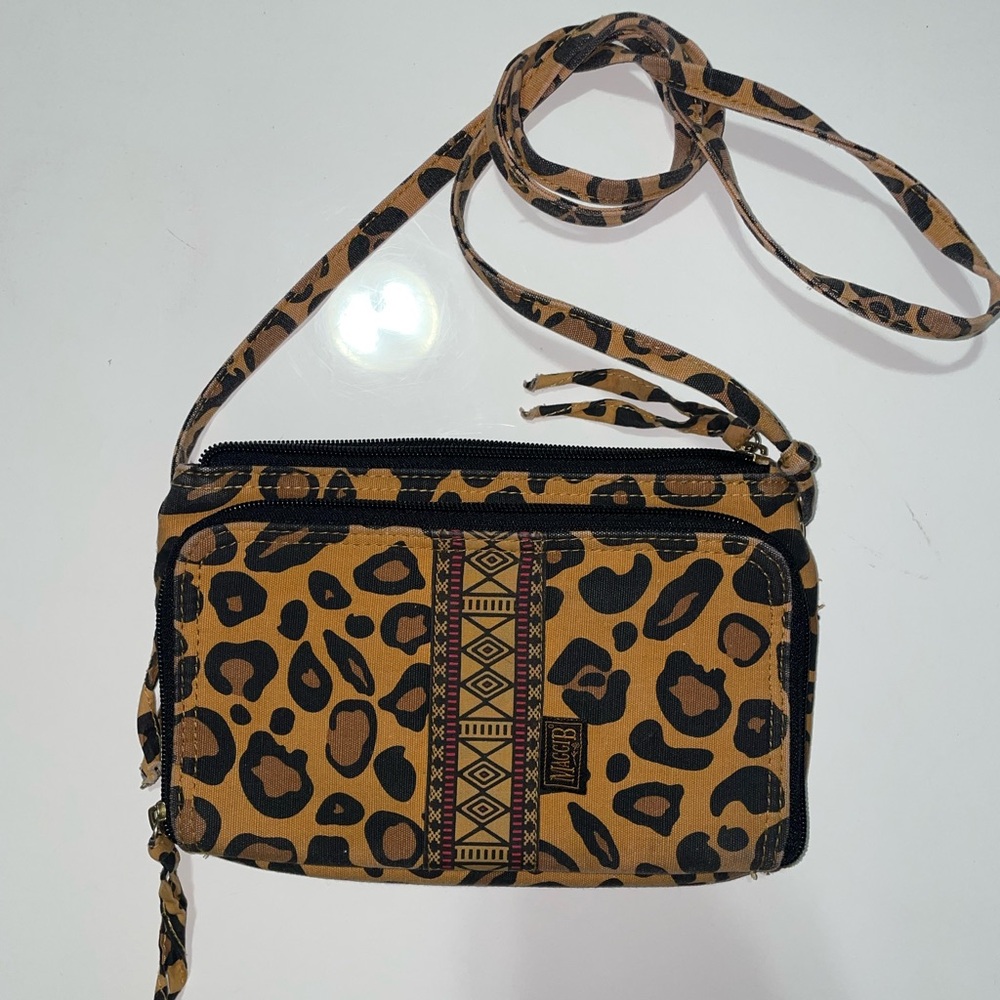 Maggi B vintage crossbody mini purse with animal print